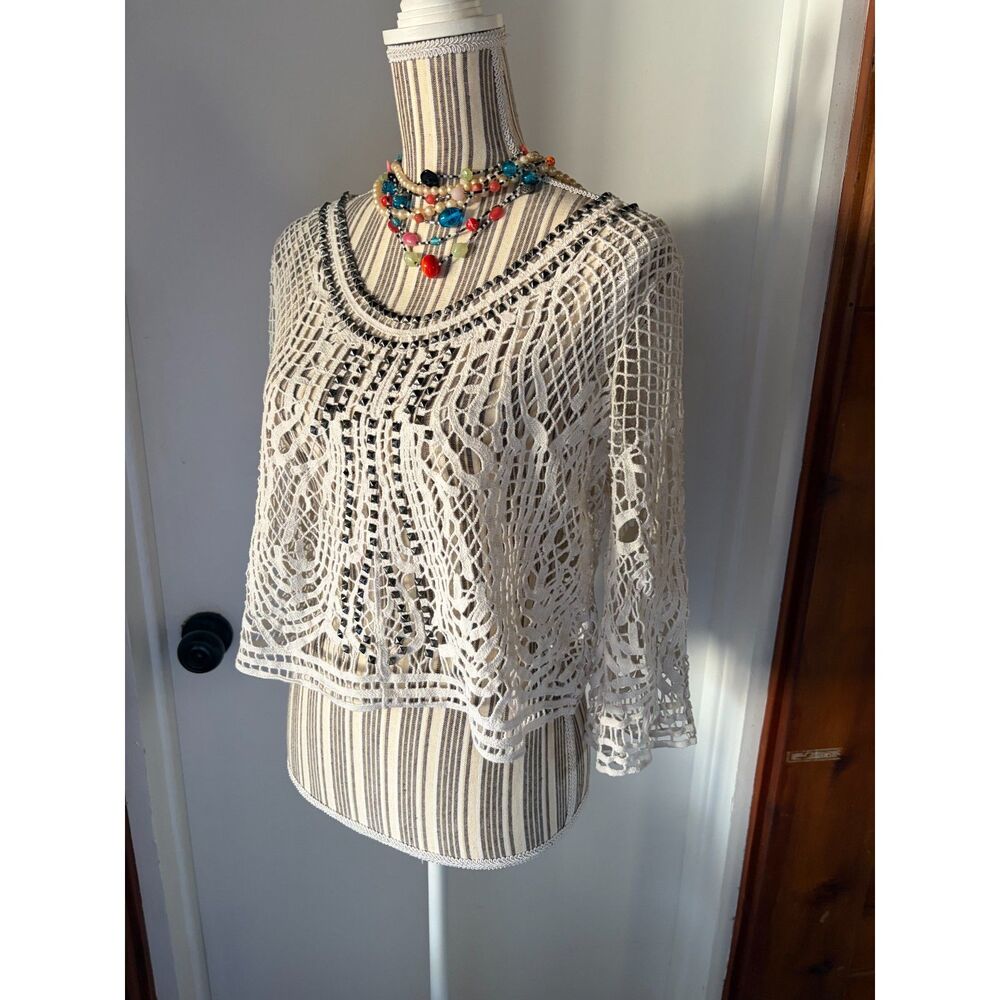 eCote Crochet Lace BOHO Whimsigoth Fairy Festival Western Coquette Y2K Crop Top